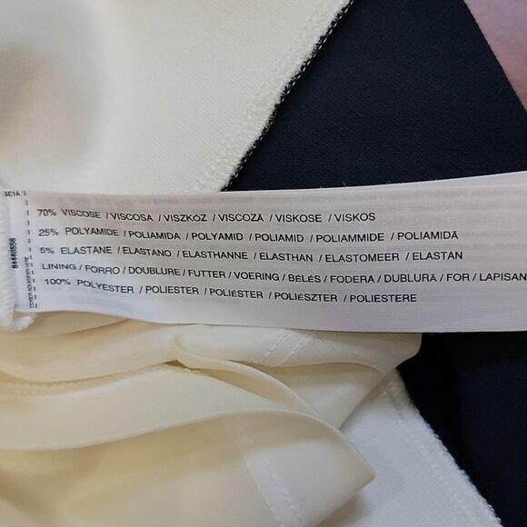 MNG Cream & Navy Colorblock Sleeveless Suit Dress - Picture 9 of 11